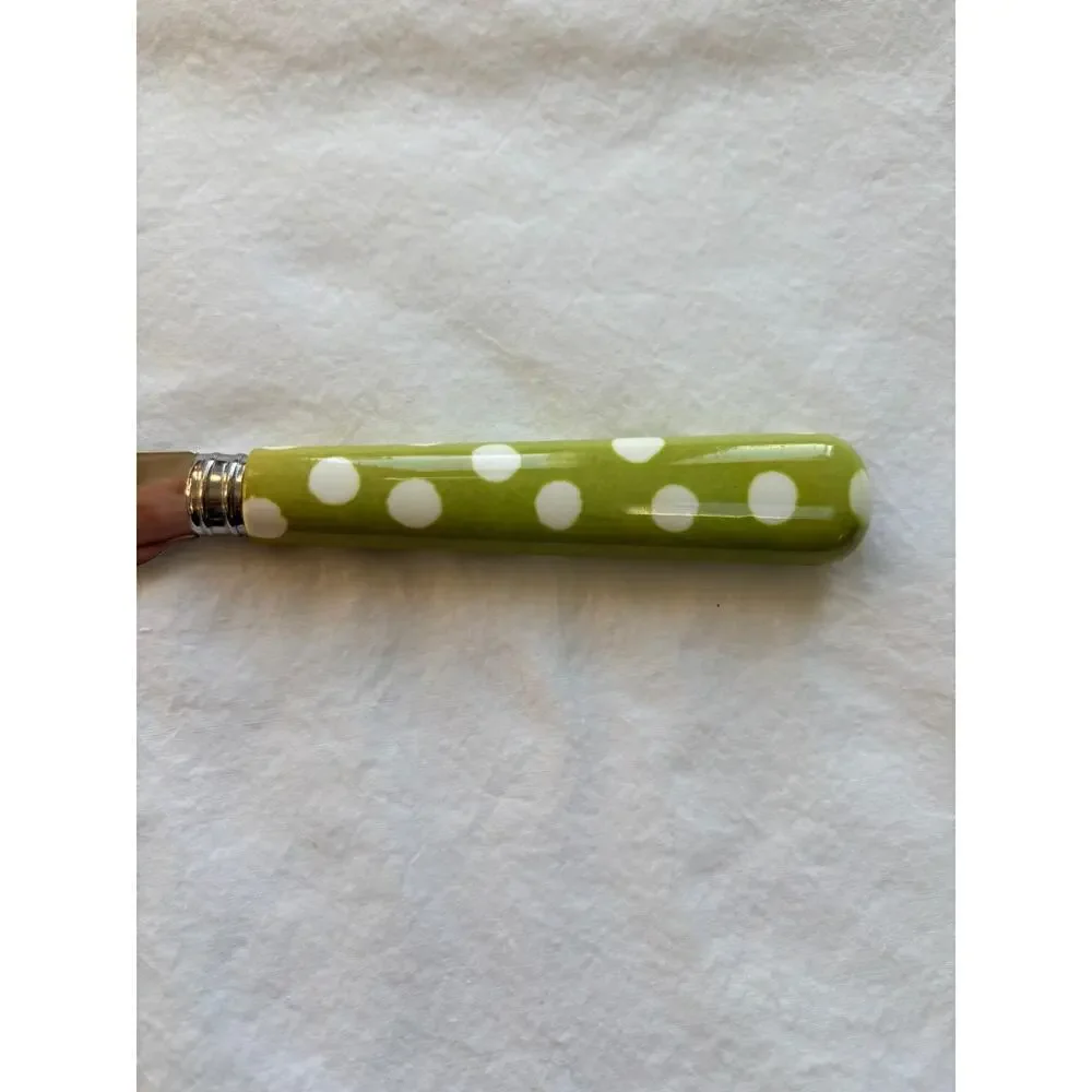 NEW Sabre Paris Green Polka Dot Breakfast Knife